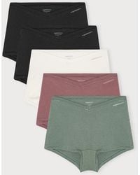 Organic Basics - Flex Shorty 5-Pack Off Rose Wood Seaweed - Lyst