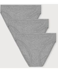 Organic Basics - Core High-Leg Briefs 3-Pack Melange Melange Melange - Lyst