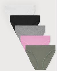 Organic Basics - Core Rib High-Leg Briefs 5-Pack Melange Petal Seaweed - Lyst