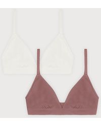 Organic Basics - Flex Triangle Bralette 2-Pack Off Rose Wood - Lyst