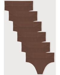 Organic Basics - Smooth Thong 6-Pack Walnut Walnut Walnut - Lyst
