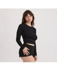 Organic Basics - Pointelle Long Sleeve Tee - Lyst