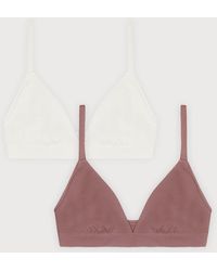 Organic Basics - Flex Triangle Bralette 2-Pack Off Rose Wood - Lyst