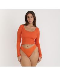 Organic Basics - Core Rib V-Neck Long Sleeve Tee - Lyst