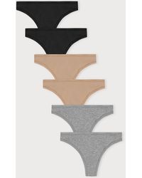 Organic Basics - Core Thong 6-Pack Hazelnut Hazelnut Melange Melange - Lyst