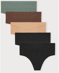 Organic Basics - Smooth Thong 5-Pack Seaweed Walnut Hazelnut - Lyst