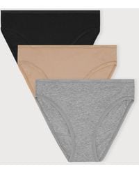 Organic Basics - Core High-Leg Briefs 3-Pack Hazelnut Melange - Lyst