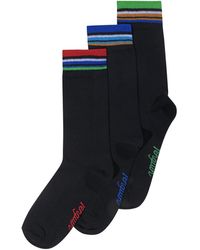 Original Penguin 3 pack striped sole socks in black