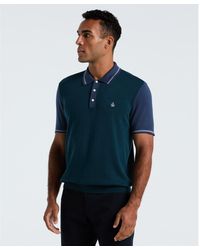 Original Penguin - Colourblock Sweater Polo In Reflecting Pond - Lyst
