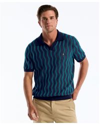 Original Penguin - Icons Wavy Johnny Collar Sweater Polo In Dark Sapphire - Lyst