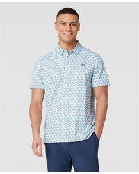 Original Penguin - Layered Umbrella Print Golf Polo Shirt In Blue Grotto - Lyst
