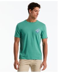 Original Penguin - Embroidered Floral Graphic T-shirt In Beryl Green - Lyst