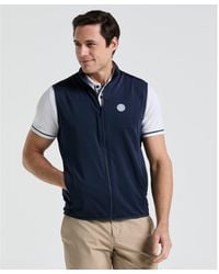 Original Penguin - Lightweight Full Zip Golf Gilet In Black Iris - Lyst