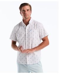 Original Penguin - Cube Stripe Short Sleeve Shirt In Bright White - Lyst