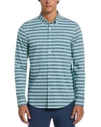 Original Penguin - Eco Chambray Stretch Plaid Shirt In Blue Haze - Lyst