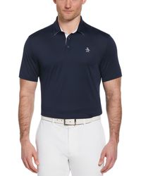 Original Penguin - Original Block Design Short Sleeve Golf Polo Shirt In Black Iris - Lyst