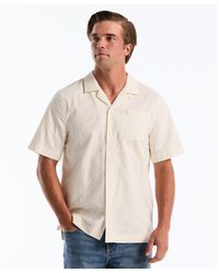 Original Penguin - Floral Embroidered Short Sleeve Shirt In Birch - Lyst