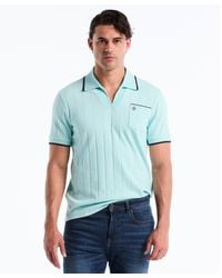 Original Penguin - Icons Open Collar Ribbed Polo Shirt In Plume - Lyst
