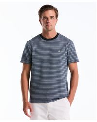 Original Penguin - Jacquard Ottoman Mini Stripe T-shirt In Dark Sapphire - Lyst