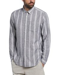 Original Penguin - Linen Ecoverotm Blend Stripe Shirt - Lyst