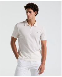Original Penguin - Jacquard Tipped 1/4 Zip Polo Shirt In Birch - Lyst