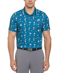 Original Penguin - 19th Hole Printed Golf Polo Shirt In Corsair - Lyst