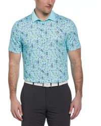 Original Penguin - Novelty Martini Print Golf Polo Shirt In Tanager Turquoise - Lyst