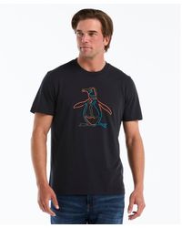 Original Penguin - Puff Logo Graphic T-shirt In Dark Sapphire - Lyst