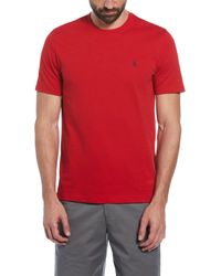 Original Penguin - Pin Point Embroidered Pete T-shirt In Salsa - Lyst