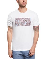 Original Penguin - Floral Cotton Logo T-shirt In Bright White - Lyst