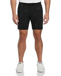 Original Penguin - Pete Embroidered Flat Front Golf Shorts In Caviar - Lyst