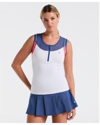 Original Penguin - Women's Colourblock Tennis Tank Top In Bright White - Lyst