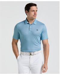 Original Penguin - Heritage Herringbone All Over Print Golf Polo Shirt In Aquarius - Lyst