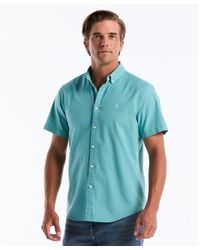 Original Penguin - Short Sleeve Oxford Shirt In Aquarelle - Lyst