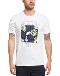 Original Penguin - Colour Block Floral Pete Organic Cotton T-Shirt - Lyst