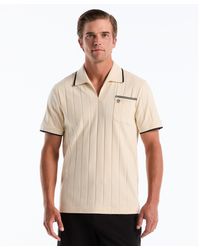 Original Penguin - Icons Open Collar Ribbed Polo Shirt In Birch - Lyst