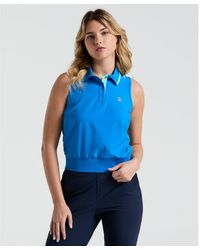 Original Penguin - Women's Colour Block Golf Polo Shirt In French Blue - Lyst