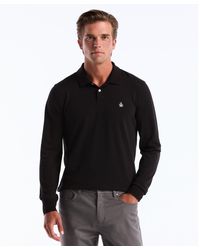 Original Penguin - Pique Long Sleeve Polo Shirt In True Black - Lyst