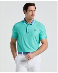 Original Penguin - Ribbed Earl Blocked Golf Polo Shirt In Pool Blue - Lyst