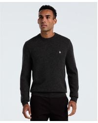 Original Penguin - Lambswool Crew Neck Sweater In Dark Charcoal Heather - Lyst