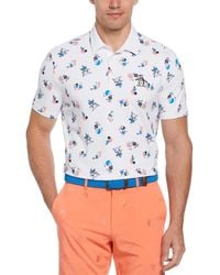 Original Penguin - Memphis Pete Print Short Sleeve Golf Polo Shirt In Bright White - Lyst