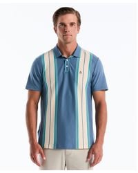 Original Penguin - Jacquard Vertical Stripe Polo Shirt In Copen Blue - Lyst