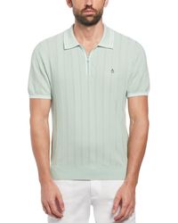 Original Penguin - Cashmere-like Cotton Tipped Short Sleeve Polo Shirt Sweater In Silt Green - Lyst