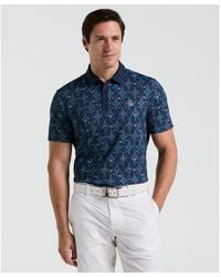 Original Penguin - All Over Lattice Cocktail Print Earl Golf Polo Shirt In Black Iris - Lyst