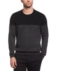 Original Penguin - Wool Blend Knit Jumper In Dark Charcoal Heather - Lyst