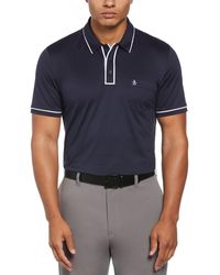 Original Penguin - Technical Earl Short Sleeve Golf Polo Shirt In Black Iris - Lyst