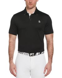 Original Penguin - Original Block Design Golf Polo Shirt In Caviar - Lyst