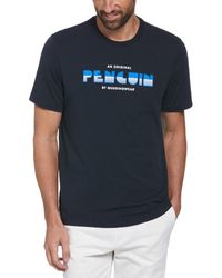 Original Penguin - Jersey Graphic T-shirt In Dark Sapphire - Lyst