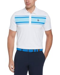 Original Penguin - Jack Heritage Stripe Print Short Sleeve Golf Polo Shirt In Bright White - Lyst