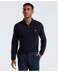 Original Penguin - Pique Long Sleeve Polo Shirt In Dark Sapphire - Lyst